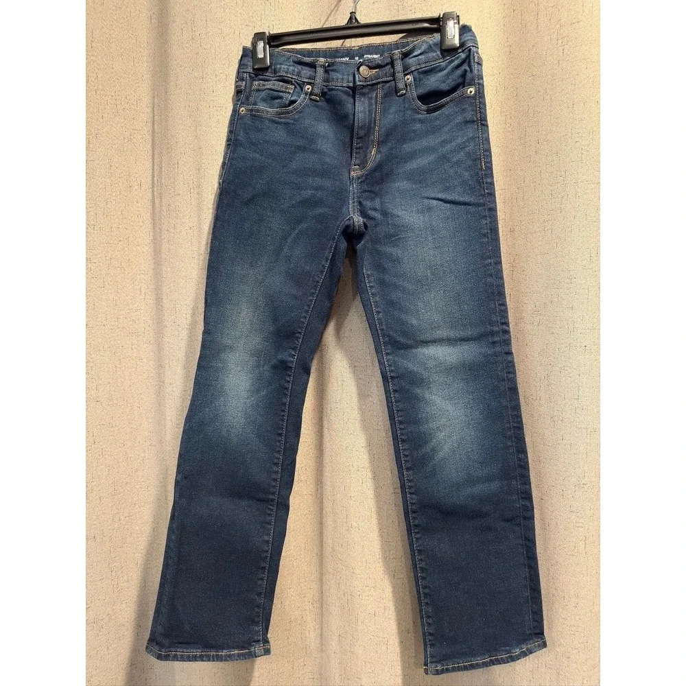 Old Navy Straight Jeans Boys Size 12 Blue Excellent Built-In Flex Denim